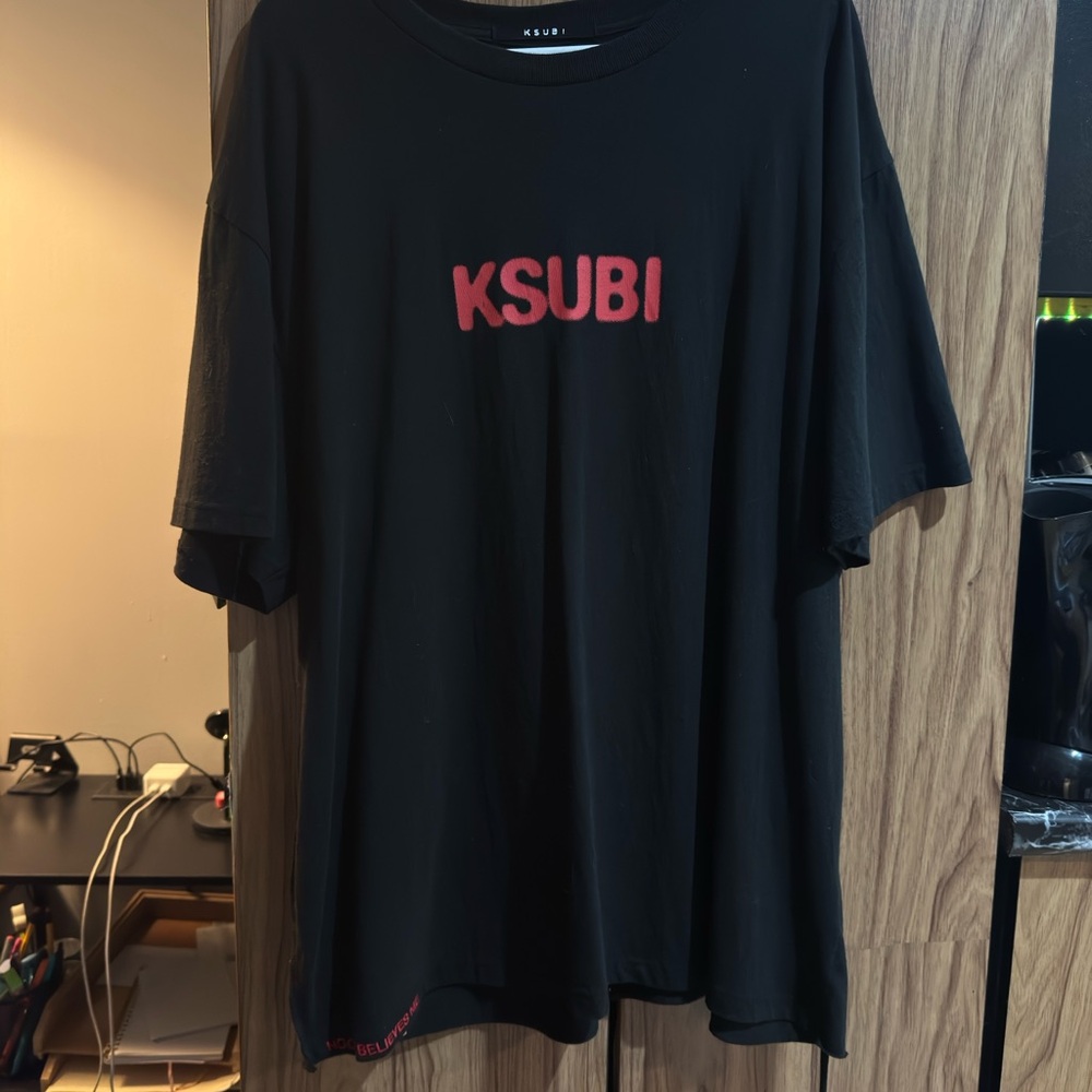 Ksubi Black Tee with Red Lettering
